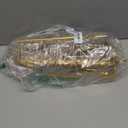 Shower Caddy Hanging - Never Rust Shower Hanging Organizer - Aluminum Over the Shower Head Caddy with Soap Basket and 6 Razor/Sponge Hooks (Gold)