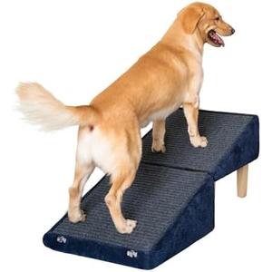 3-in-1 Dog Ramp 18.9"×17.7"×18.9" with Storage – Pet Stairs for Senior & Injured Dogs & Cats, Hidden Storage Footstool, Ottoman Anti-Slip, Supports 220 lbs for Beds & Sofas