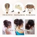 Claw Clip Messy Bun Hair Pieces for Women Messy Wavy Curly Hair Bun Extensions Tousled Updo Bun Hair Clip in Synthetic Hair Bun Ponytail Extension (Dirty Blonde)