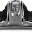 WATERJOY Foot Massager Machine, Shiatsu Kneading and Rolling & Pulsing Foot Massager Stimulates Blood Circulation Deep Kneading for Foot, Ankle, Nerve Pain w/Handle, 4 Massage Modes with Remote (Gray)