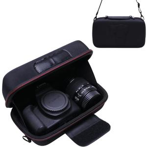LTGEM Camera Case for Canon EOS Rebel T7 / R50 / R100 / R50 V / T6 / R8 / R10 / RP / SL3 / R5 / T100 DSLR SLR Camera and 18-55mm/18-45mm Lens with Shoulder Strap, Black
