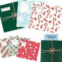 4 x 6 Pcs Advent Calendar Gift Wraps 7.5" x 7.5" Christmas Calendar Protective Sleeves for 7" x 7" Christmas Wall Calendars, Holiday Advent Gift Wraps Bags for Friends Family Teachers