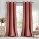 Dusty Rose Pink Velvet Curtains 84 Inches Long Blackout Thermal Insulated Soundproof Curtain Privacy Room Darkening Curtains Grommet Window Drapes for Bedroom Living Room 42 x 84 Inch Set of 2
