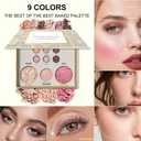 All in One Baked Makeup Face Palette Set - Includes 6 Eyeshadows, Bronzer, Blush, Highlighter & Brushes, Shimmer & Matte Shades, Highly Pigmented & Long-Lasting - Full Size Makeup Set