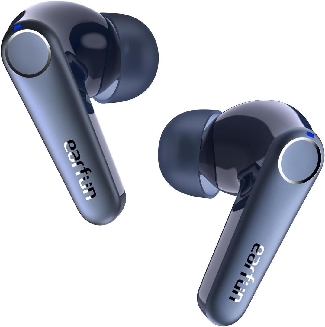 EarFun Air Pro 3 Noise Cancelling Wireless Earbuds, Qualcomm aptX Adaptive Sound, 6 Mics CVC 8.0 ENC, Bluetooth 5.3 Earbuds, Multipoint Connection, 45H Playtime, App Customize EQ, Blue