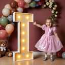 imprsv 3FT Block Marquee Letters Light Up Letters for Birthday Baby Shower Party Backdrop Decor, Large Light Up I for Wedding Decorations Engagement Party Decorations