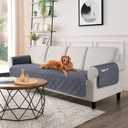 TAOCOCO Waterproof Oversized Couch Covers for Pets Dogs with Non Slip Backing, Sofa Seat Covers with Pocket for 4 Cushion Couch Washable Dog Couch Protector Sofa Slipcovers(Oversized Sofa, Dark Grey)