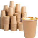 300 Pack 8 oz Paper Coffee Cups, Disposable Kraft Coffee Cups, Hot/Cold Drinking Cup for Water, Coffee, Juice