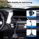 TECKNET Cup Phone Holder for Car - Adjustable Gooseneck Cup Holder Phone Holders with Air Vent Holders & Expandable Base, Cupholder Phones Mount for iPhone 17/16 Pro Max and All Cell Phones, Car Model