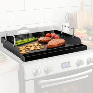 Nonstick Nanoceramic Griddle Plate, Pre-Seasoned Heavy-Duty Flat Top Insert, Universal Outdoor Cooking Griddle for Gas Grill/Charcoal/Gas Stove, Camping, Tailgating, Parties & Backyard BBQ, 17"x13"