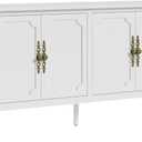 Sideboard with 4 Doors, Mid-Century Console Table with Adjustable Shelves, Accent Cabinet for Entryway, Living Room, Dining Room, Classic White-1