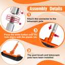 LAANPOLE Pool Brush with Pole, 16FT Heavy Duty Telescopic Pool Pole with 18" Pool Brush, Swimming Pool Scrubber Brush Head for Cleaning Walls, Tiles & Floors