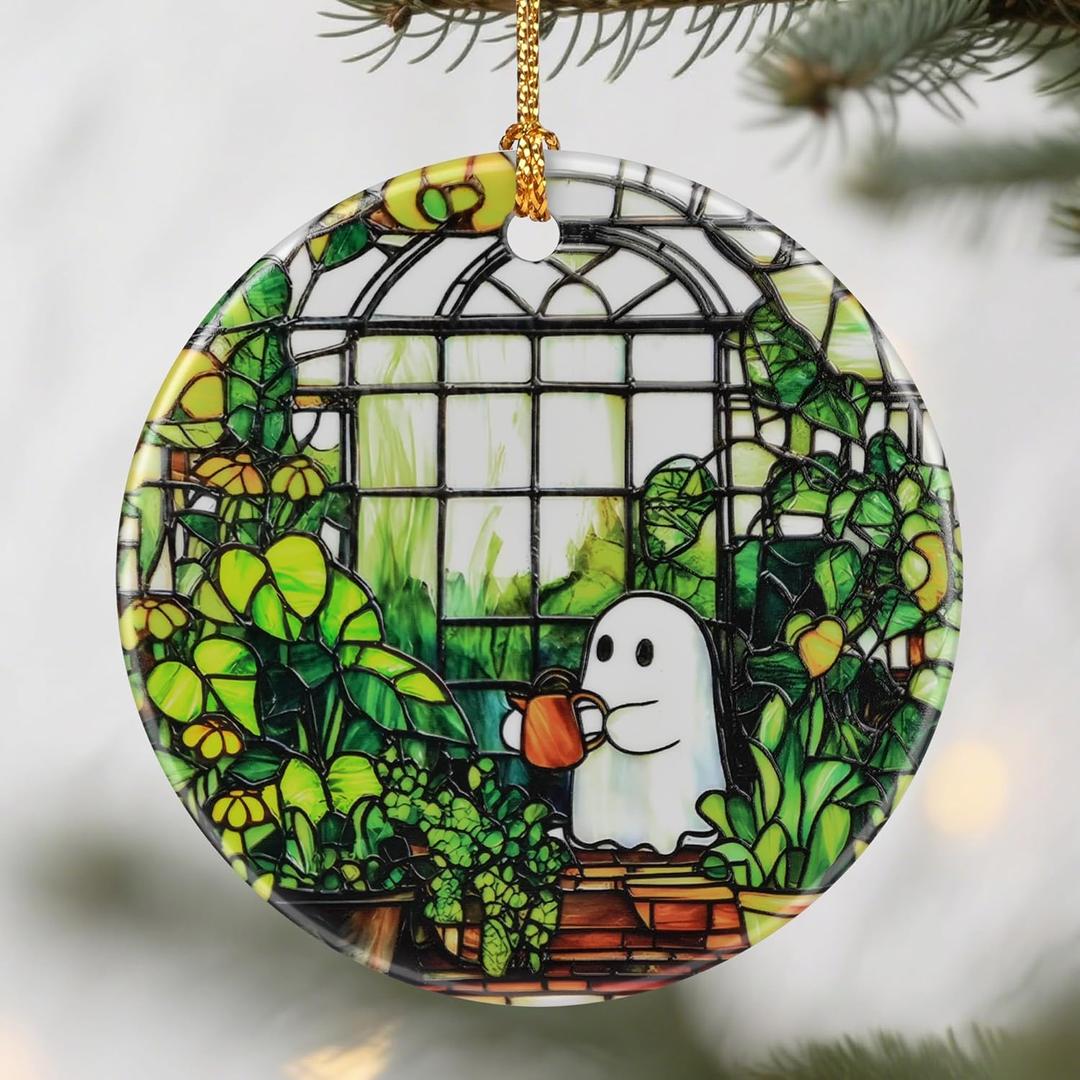 Halloween Ghost Ornaments & Christmas Ornaments: Christmas Tree Ornaments, Holiday Decor for Plant Lovers, Stocking Stuffers, Gift Ideas, Xmas Gifts & Gifts for Plant Lovers and Mom