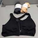 Women's Zip Front Sports Bra Wireless Post-Surgery Bra Active Yoga Sports Bras XL