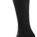 DAVID ARCHY Men's Pure Cotton Ultra Soft Knit Trouser Crew Dress Socks 6 Pack (6-9, Dark Gray) (Gray)