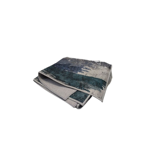 Design&I 4x6 Abstract Machine Washable Area Rug, Non-Slip Blue Durable Carpet, Ideal for for Home Office, Gaming Room, Study Room, Low-Pile | Design:[1438659]
