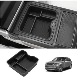 LUWU R Ange R Over Center Console Organizer Compatible with 2023 2024 2025 Land Rover R Ange R Over Vogue/Sport Accessories Armrest Console Organizer Armrest Organizer Insert Tray (w/Refrigerator)
