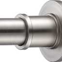 BRIOFOX Industrial Shower Curtain Rod - Rustproof Non-Slip Long Tension Shower Rod 54-90 Inch 304 Stainless Steel Tension Curtain Rod, Brushed Nickel