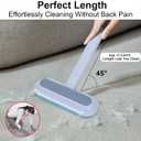 Pet Hair Remover for Furniture, 23.4Inch Reusable Lint Brush for Dog Cat Hair 4-in-1 Multifunctional Fur Removal Tool with Long Handle, Gentle on Couch, Carpet, Car Seat, Bedding and Clothes, 2-Pack
