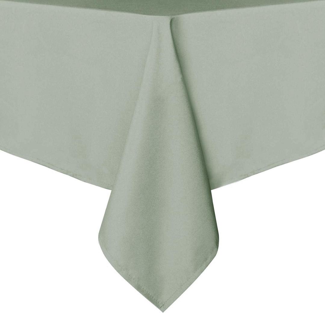 Sancua Rectangle Tablecloth - 60 x 84 Inch - Stain and Wrinkle Resistant Washable Polyester Table Cloth, Decorative Fabric Table Cover for Dining Tables, Buffet Parties and Camping, Sage Green