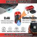 HuGuWdy Cute Mouse Wireless Red2.4G with USB Reciver 1600DPI Car Mouse for Computer Wireless USB for Laptop Computer Tablet for Windows for Mac OS for Her for ChristmasRed