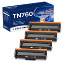 WOEBYAS Compatible TN760 Toner Cartridge Replacement for Brother TN760 TN730 with HLL2350DW HLL2370DW MFCL2750DW DCPL2550DW Printer (4 Black)