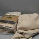 BRILLMAX 6 Pack Beige Round Tablecloths 108 Inch - Circle Bulk Linen Polyester Fabric Washable Table Cloth Cover for Wedding Reception Banquet Birthday Party Buffet Restaurant