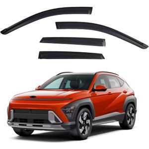 Window Visors Rain Guards Compatible with 2024-2026 Hyundai Kona, Out-Channel Side Window Wind Deflectors Vent Shades Accessories, Dark Smoke 4 Pcs, 2025