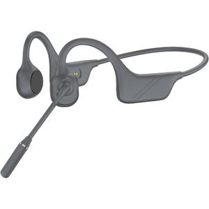 Meetings Open-Ear Headphones with Rotatable Noise-Canceling Boom Mic,Bone Conduction Bluetooth 5.4Headphones with One-Touch Mute&Magnetic Charging for All-Day Use,Perfect for Driving Learning(Black)