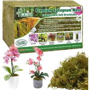 Halatool 2.2LB Premium Sphagnum Moss for Plants, 50QT Green Moss for Plants Indoor Potted Orchid Moss for Repotting Succulent Carnivorous Terrarium Gardening Reptiles