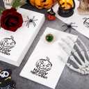 Nervure 100PCS Halloween Paper Napkins - White Disposable Napkins with Black Pumpkin - Paper Hand Towels Decorative Dessert Dinner Hand Napkin for Halloween Party Home Kitchen Bathroom