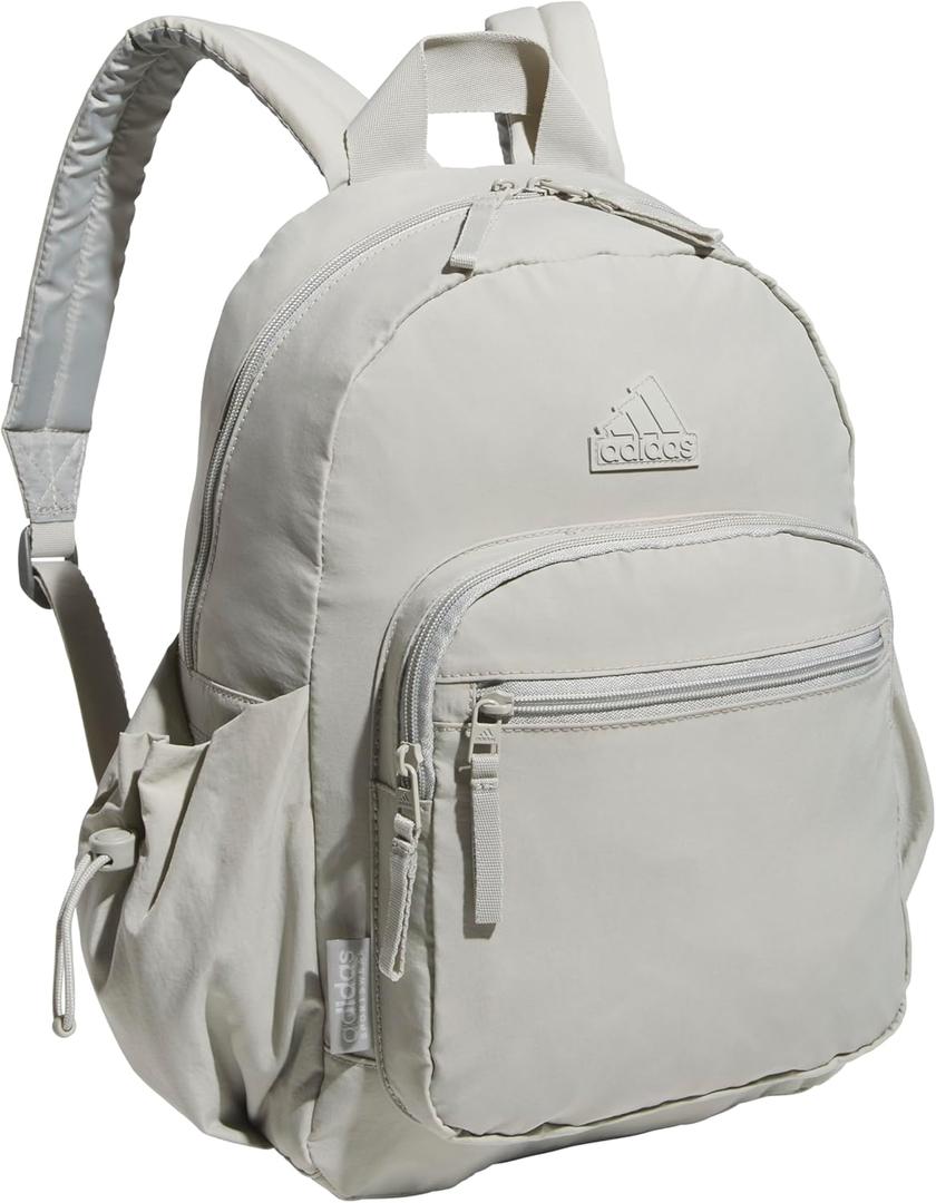 adidas Small Backpack for Women  Weekender Lightweight Bag with Laptop Sleeve, Metal Grey, One Size