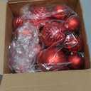 64 Pcs Valentines Day Ball Ornaments Matt Glitter Red Ornament for Tree 1.6/1.97/2.4 Inch Shatterproof Hanging Valentines Decoration for Tree Home Wreath Holiday Indoor Decor