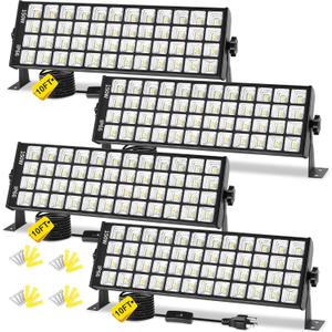 150W LED Shop Light, 18000LM 6000K Daylight White Super Bright, IP66 Waterproof Garage Light with On/Off 10 FT Cord Bay Lighting for Workshop Yard Garage Warehouses Yard 4 Pack