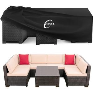 Kipiea Patio Furniture Covers Waterproof Winter, Heavy-Duty 420D Outdoor Patio Furniture Set Covers, No Tears Anti UV No Fading (79" L x 79" W x36" H)