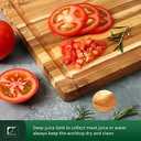 Large Teak Wood Cutting Board for Kitchen, Reversible Wooden Chopping Board With Juice Grooves and Handles,Ideal for Chopping Meat, Vegetables, Fruits, Bread, Cheese, 20x15x1.5 inch