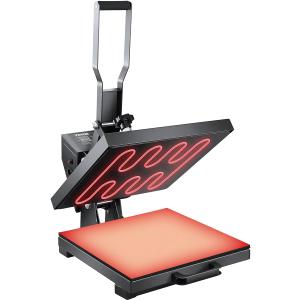 VEVOR Heat Press, 15 x 15 inch Heat Press Machine for T-Shirts, Fast and Even Heating, Easy to Use, High Pressure for Digital Industrial-Quality Sublimation Printer for Transfer Vinyl, T-Shirt, Black