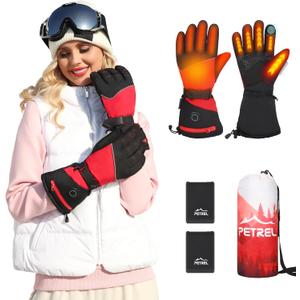 Heated Gloves with Battery,Heated Gloves for Women,Electric Motorcycle Gloves,Touchscreen Hand Warmers Rechargeable (X-Large, Black Red)