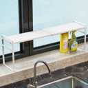 1pcs Small Narrow Tall Shelf for Windowsill Kitchen Organizer Window Sill Plant Shelf Stackable Shelves Bathroom Sill Thin Shelves for Narrow Spaces Counter Top Racks (White)