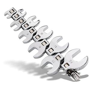 Crows Foot Wrench Set (Metric) Easily Access Hard-To-Reach Areas, Ideal for Tight Spaces, Great for Automotive Repair Work - Includes Sizes: From 10MM to 24MM - 10-Piece Kit With Clip-on Organizer