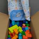 MEGA Bloks Fisher-Price Toddler Blocks Toys Set, Build n Play Bag with 60 Plant-Based Pieces and Storage, Blue, Ages 1+ Years