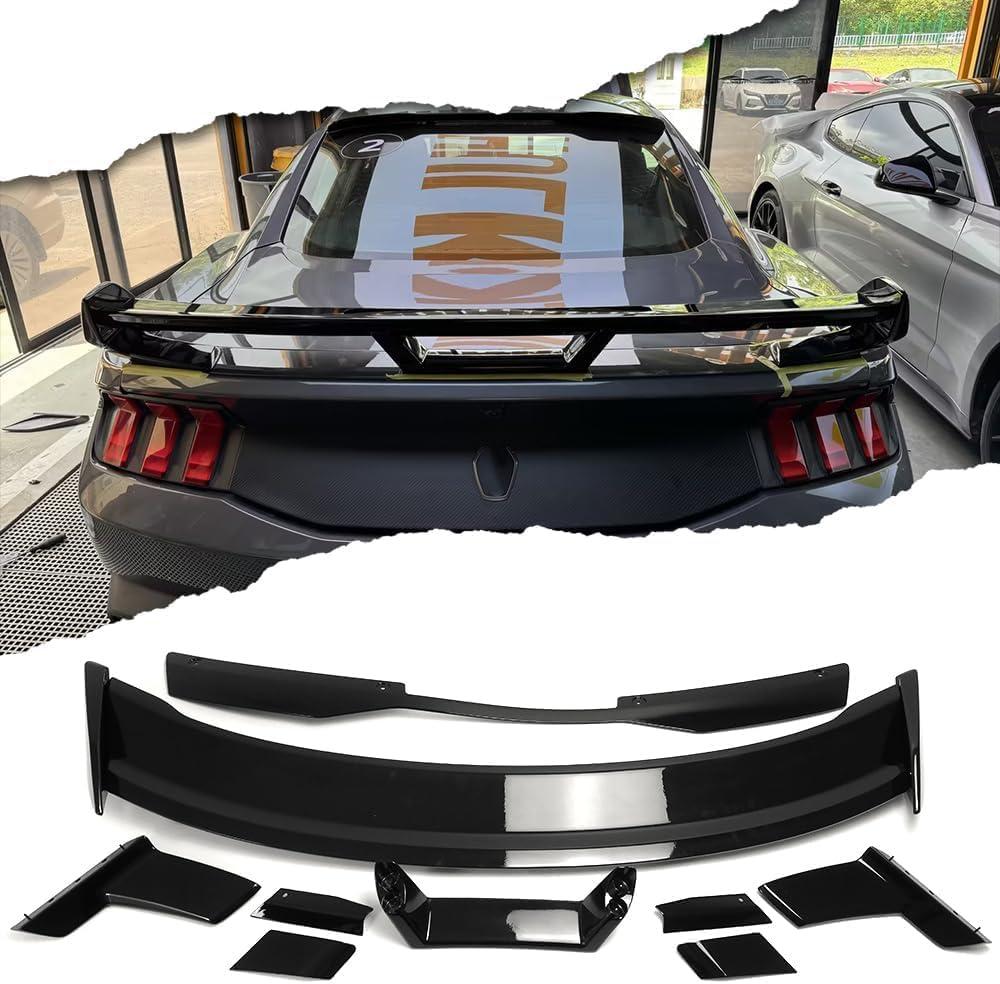 HP Rear Spoiler Wing for Mustang Dark Horse GT GT4 S650 Ecoboost Premium Performance Package Coupe 2024+,for Darkhorse Handling Package Style Splitter Trunk Spoiler with Gurney Flap (Plastic)