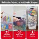 Rubbermaid Cleverstore Clear 32 Qt, 6 Pack Stackable Plastic Storage Bins with Lids, Great for Closet and Laundry Storage, Organizing in the Home