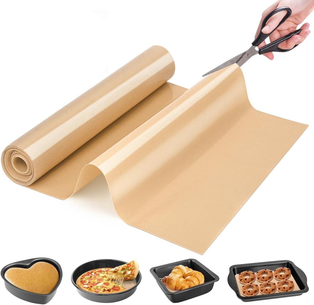 Silicone Baking Mat Roll - Best German Silicone - Heat Resistant Baking Macaron Bread Mat, Non-stick Pastry Mat, Reusable Dough Rolling Mat, Non Slip Countertop Protector Mat, Counter Mat, Oven Mat (12"L x 72"W, Beige)