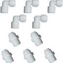 MALIDA Quick Connector Male Adapter Elbow and Straight Combination, 1/2 Inch NPT Thread x 3/8 Inch Tube OD Push to Connect Fittings, for Water Filter purification systems.(pack of 10)