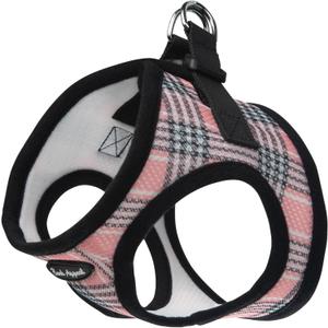 Bark Appeal Pink Plaid Step-in Dog Harness for XS to Small Sized Pets  Updated Sizing, Re-Measuring is Essential  Soft Vest Harness  Anti-Choke with Adjustable Strap & Heavy Duty Clip  S (S (12-13.5 Chest))
