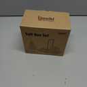 Acacia Wood Salt and Pepper Shaker Set  2-Piece with Storage Base and Titanium Handle  Elegant Wooden Spice Holder for Kitchen and Dining Table