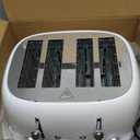 Roter Mond 4 Slice Toaster Retro Stainless Steel with Bagel Defrost Cancel Function, 6 Browning Settings, Extre Wide Slot and Removable Crumb Tray, White, ST033