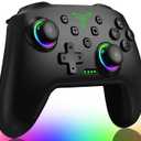 Switch Controller, Wireless Switch Controller Compatible with Switch Controller 1/Switch 2/Switch Lite/OLED, Wireless Switch Controllers Work with iOS/Android/PC with RGB Light, Programmable, TURBO & Wakeup (Black)
