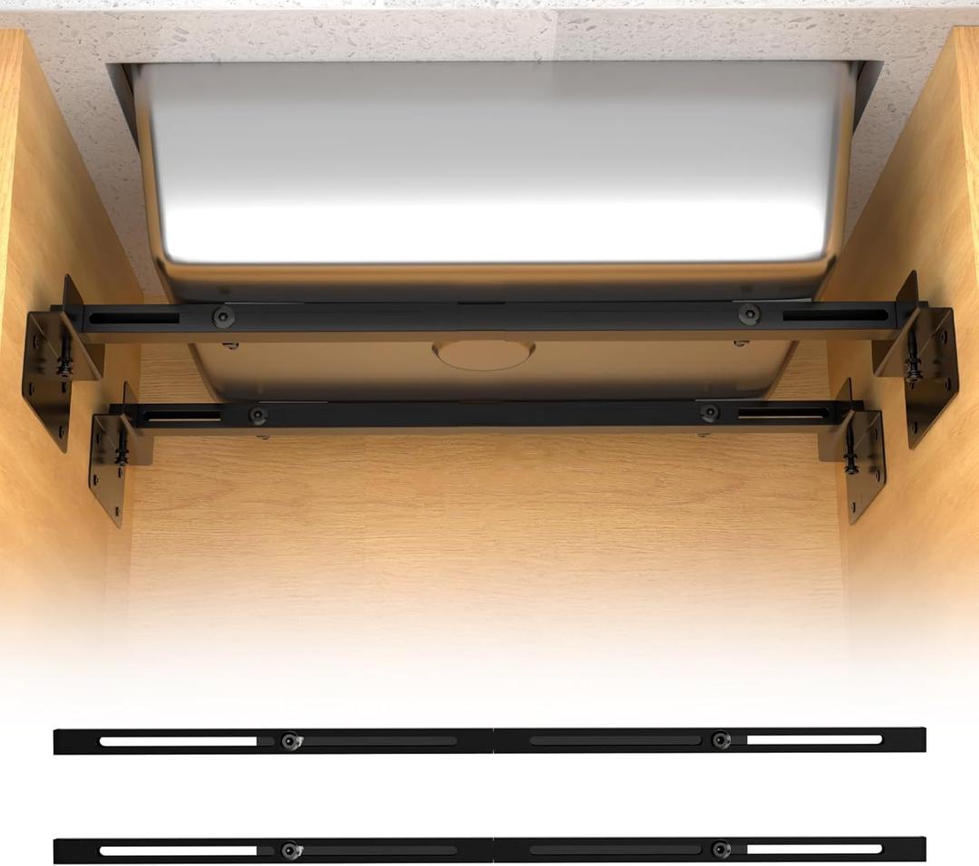 Heavy Duty Undermount Sink Brackets & Kitchen Sink Installation Parts Kit - 800 lbs Capacity Adjustable Carbon Steel Support, Horizontal Space-Saving Design for Kitchen Sinks (71-100cm)